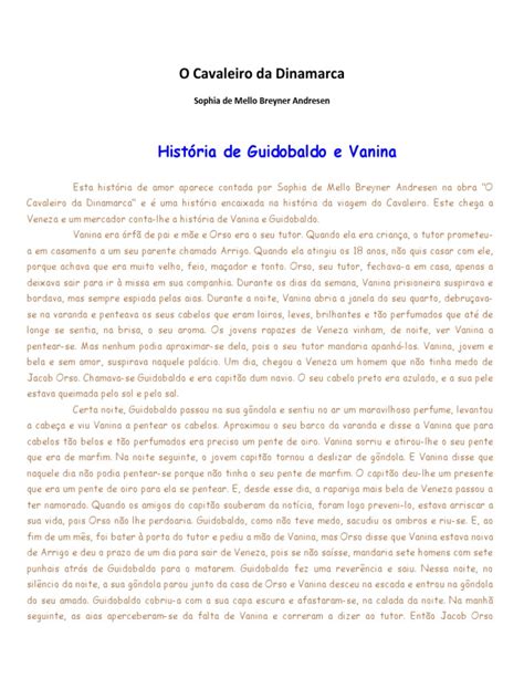 resumo da história de vanina e guidobaldo